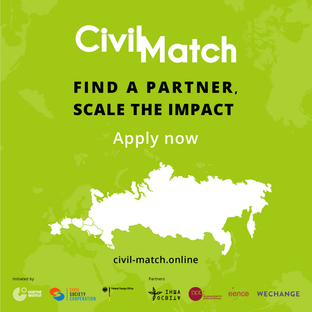 Civil Match: Open Call for the civil-society actors to find international partners and scale the impact