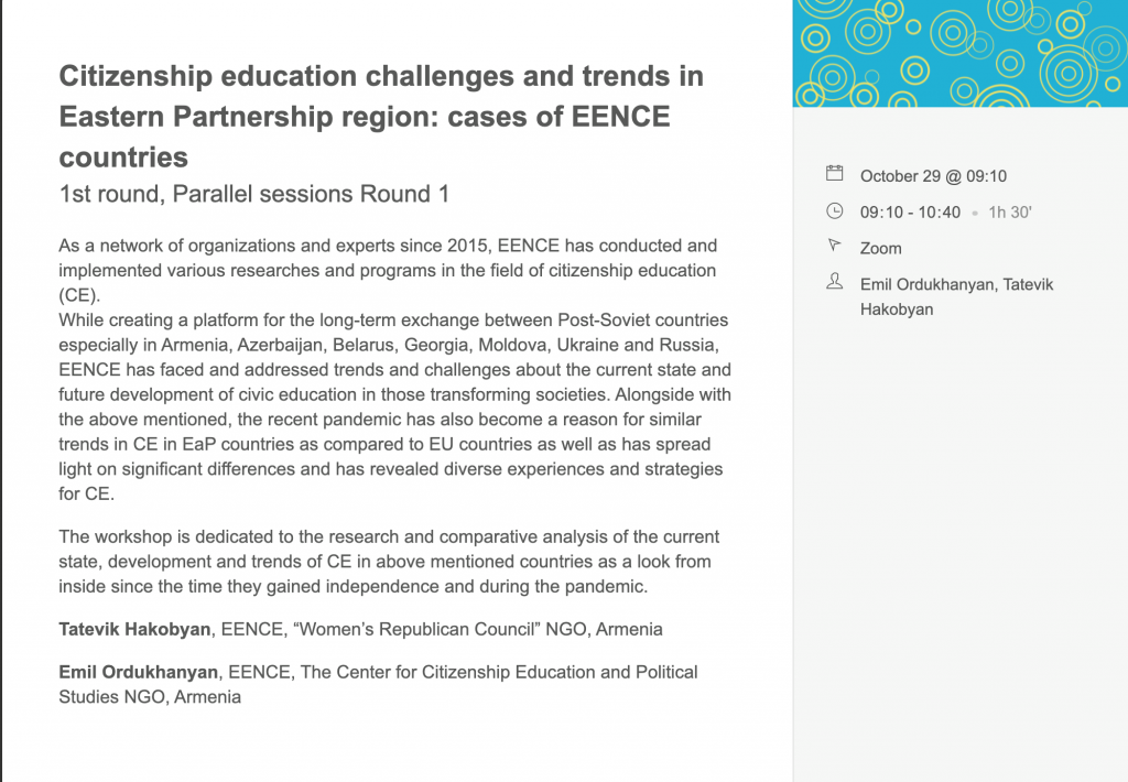 Citizenship education challenges and trends in Eastern partnership region: cases of EENCE countries